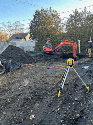New concrete foundation poured in Windsor Fresh concrete foundation poured and smoothed inside a framed site in Windsor.